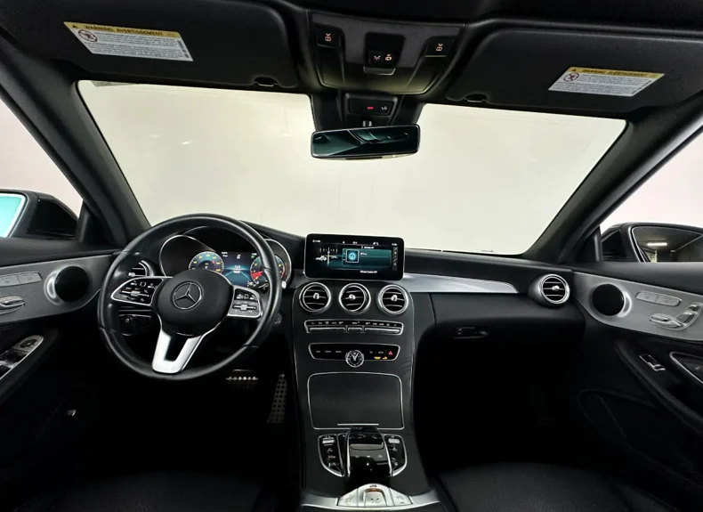 Black leather front seats